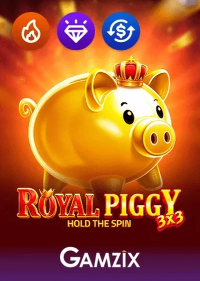3x3 Royal Piggy Hold the Spin spilleautomat fra Gamzix
